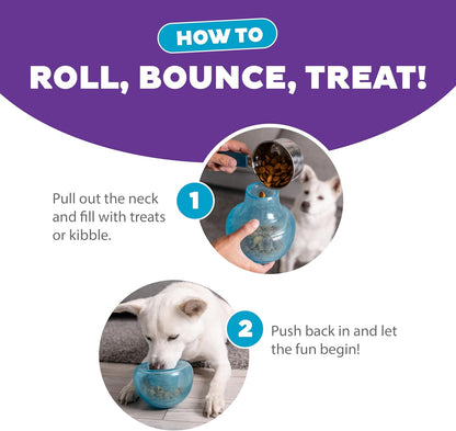 Snoop Interactive Treat Dispensing Dog Toy, Blue, 5" | Rolls & Bounces, Treat Stuffer, Puzzle Ball & Slow Feeder, Enrichment, Mint Scented, Easy Clean, No BPA, Medium to Large Dogs