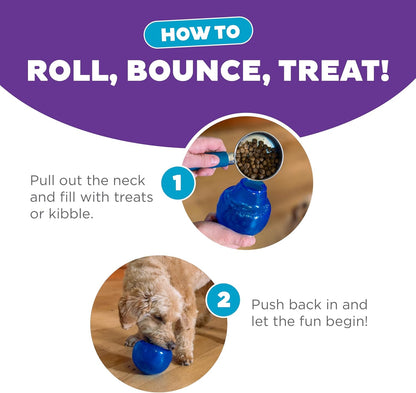 Snoop Interactive Treat Dispensing Dog Toy, Blue, 5" | Rolls & Bounces, Treat Stuffer, Puzzle Ball & Slow Feeder, Enrichment, Mint Scented, Easy Clean, No BPA, Medium to Large Dogs