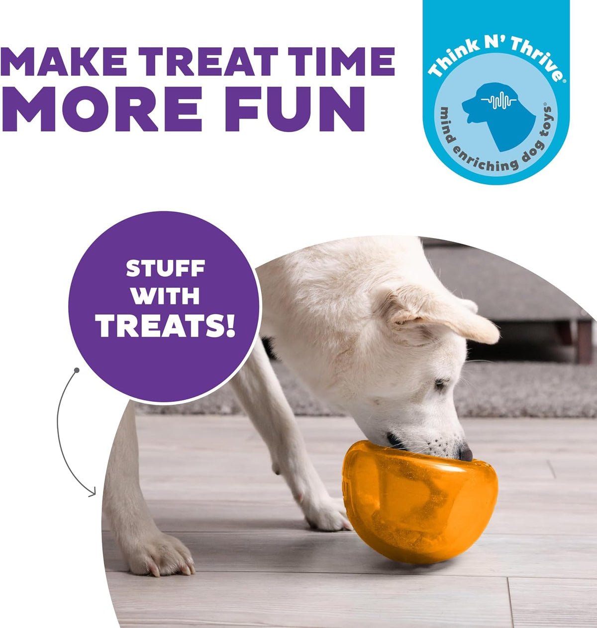 Snoop Interactive Treat Dispensing Dog Toy, Blue, 5" | Rolls & Bounces, Treat Stuffer, Puzzle Ball & Slow Feeder, Enrichment, Mint Scented, Easy Clean, No BPA, Medium to Large Dogs