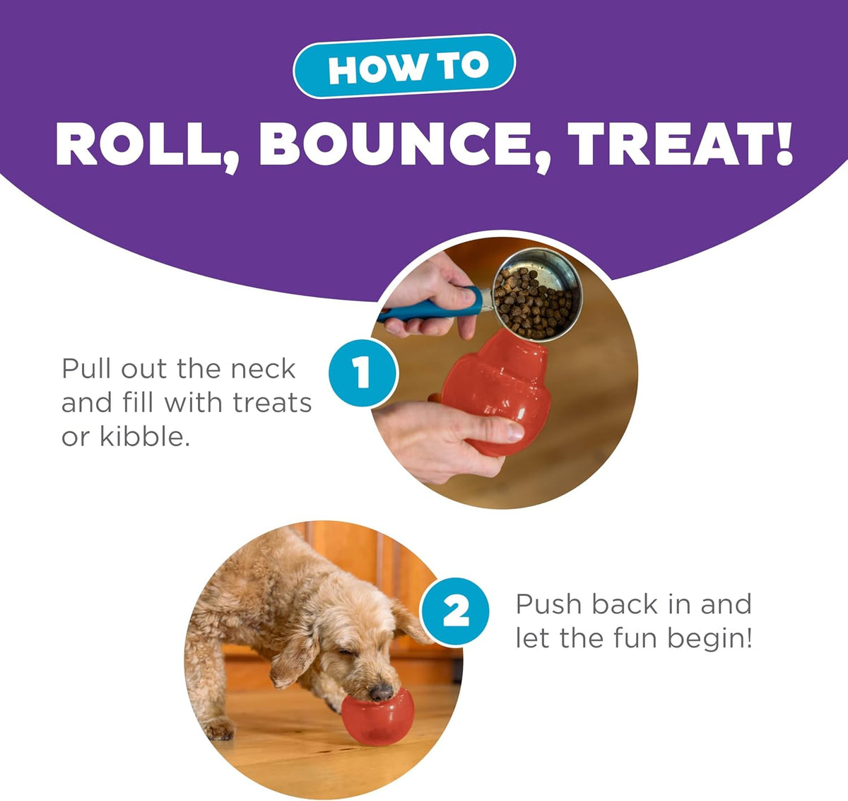 Snoop Interactive Treat Dispensing Dog Toy, Blue, 5" | Rolls & Bounces, Treat Stuffer, Puzzle Ball & Slow Feeder, Enrichment, Mint Scented, Easy Clean, No BPA, Medium to Large Dogs