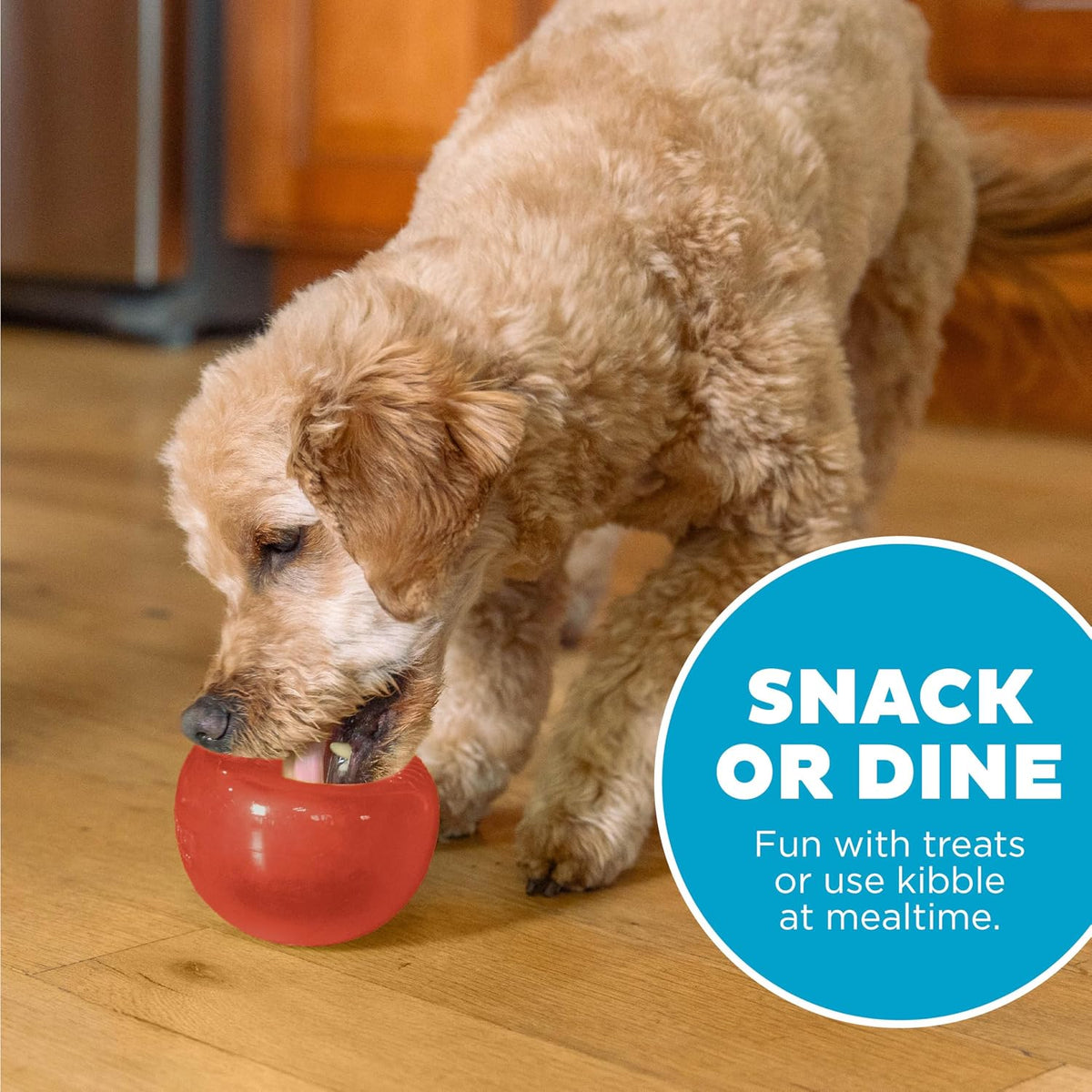 Snoop Interactive Treat Dispensing Dog Toy, Blue, 5" | Rolls & Bounces, Treat Stuffer, Puzzle Ball & Slow Feeder, Enrichment, Mint Scented, Easy Clean, No BPA, Medium to Large Dogs