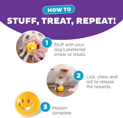 Snoop Interactive Treat Dispensing Dog Toy, Blue, 5" | Rolls & Bounces, Treat Stuffer, Puzzle Ball & Slow Feeder, Enrichment, Mint Scented, Easy Clean, No BPA, Medium to Large Dogs