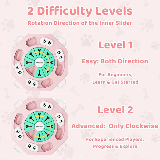 Dog Puzzle Toy for Smart Dogs, Puppy Enrichment Toys (L1, Pink)