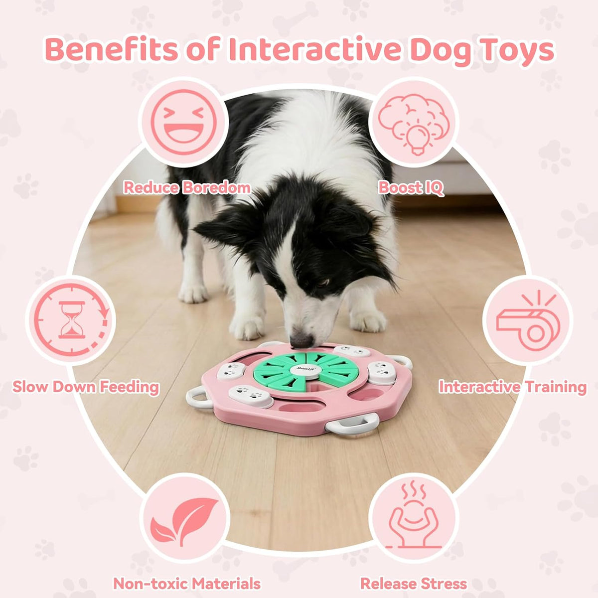 Dog Puzzle Toy for Smart Dogs, Puppy Enrichment Toys (L1, Pink)