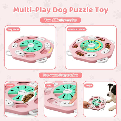 Dog Puzzle Toy for Smart Dogs, Puppy Enrichment Toys (L1, Pink)