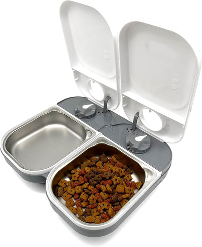 C200 Two-Meal Automatic Pet Feeder for Dry & Wet Food, 400g Each