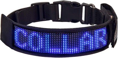 Programmable LED Collar Flashing Light Up Rechargeable Pet Dog Safety Collar Glow in The Dark Light-up Neck Loop - Mixcolor LED