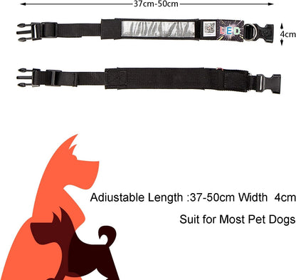 Programmable LED Collar Flashing Light Up Rechargeable Pet Dog Safety Collar Glow in The Dark Light-up Neck Loop - Mixcolor LED