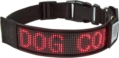 Programmable LED Collar Flashing Light Up Rechargeable Pet Dog Safety Collar Glow in The Dark Light-up Neck Loop - Mixcolor LED
