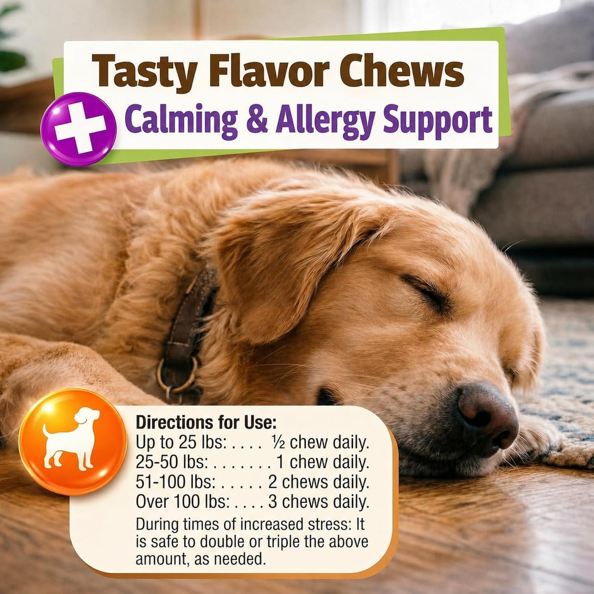 Allergy Plus Calming Soft Chews for Dogs, Support for Seasonal Allergies, Paw Licking, Itchy Skin, Everyday Stress, Skin Health & Immune Health, 60 Count