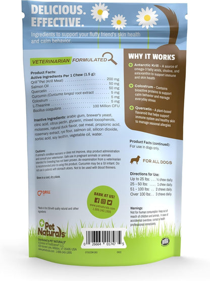 Allergy Plus Calming Soft Chews for Dogs, Support for Seasonal Allergies, Paw Licking, Itchy Skin, Everyday Stress, Skin Health & Immune Health, 60 Count