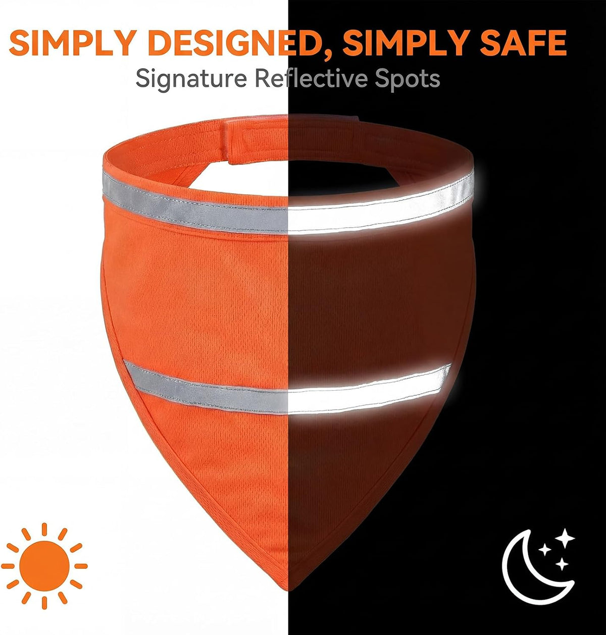 Reflective Dog Vest High Visibility Bandana Collar, 2 Pcs