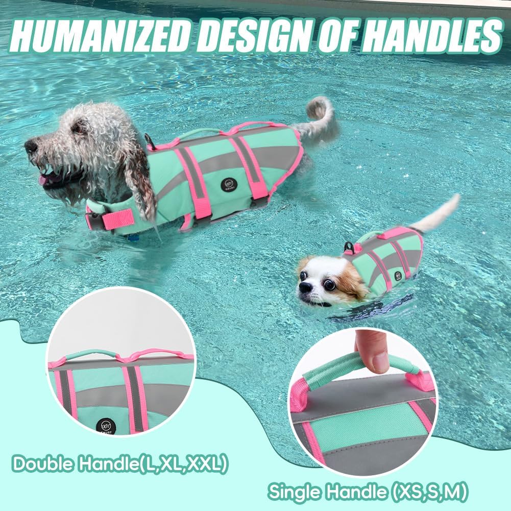 Dog Water Vest, Bright Color Dog Life Jacket for Swimming Boating