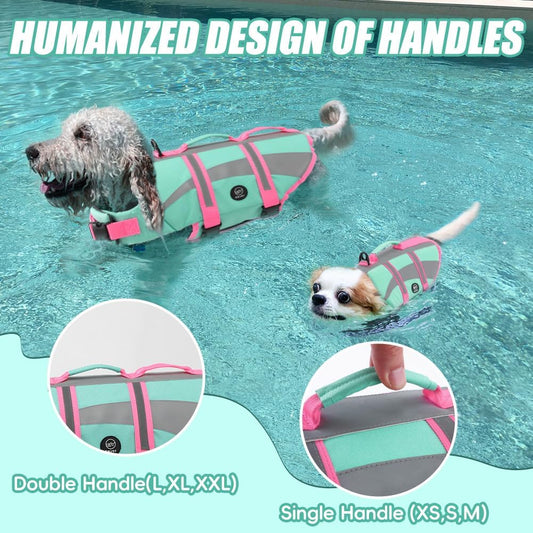Dog Water Vest, Bright Color Dog Life Jacket for Swimming Boating