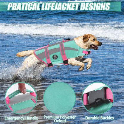 Dog Water Vest, Bright Color Dog Life Jacket for Swimming Boating