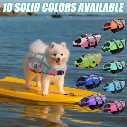 Dog Water Vest, Bright Color Dog Life Jacket for Swimming Boating