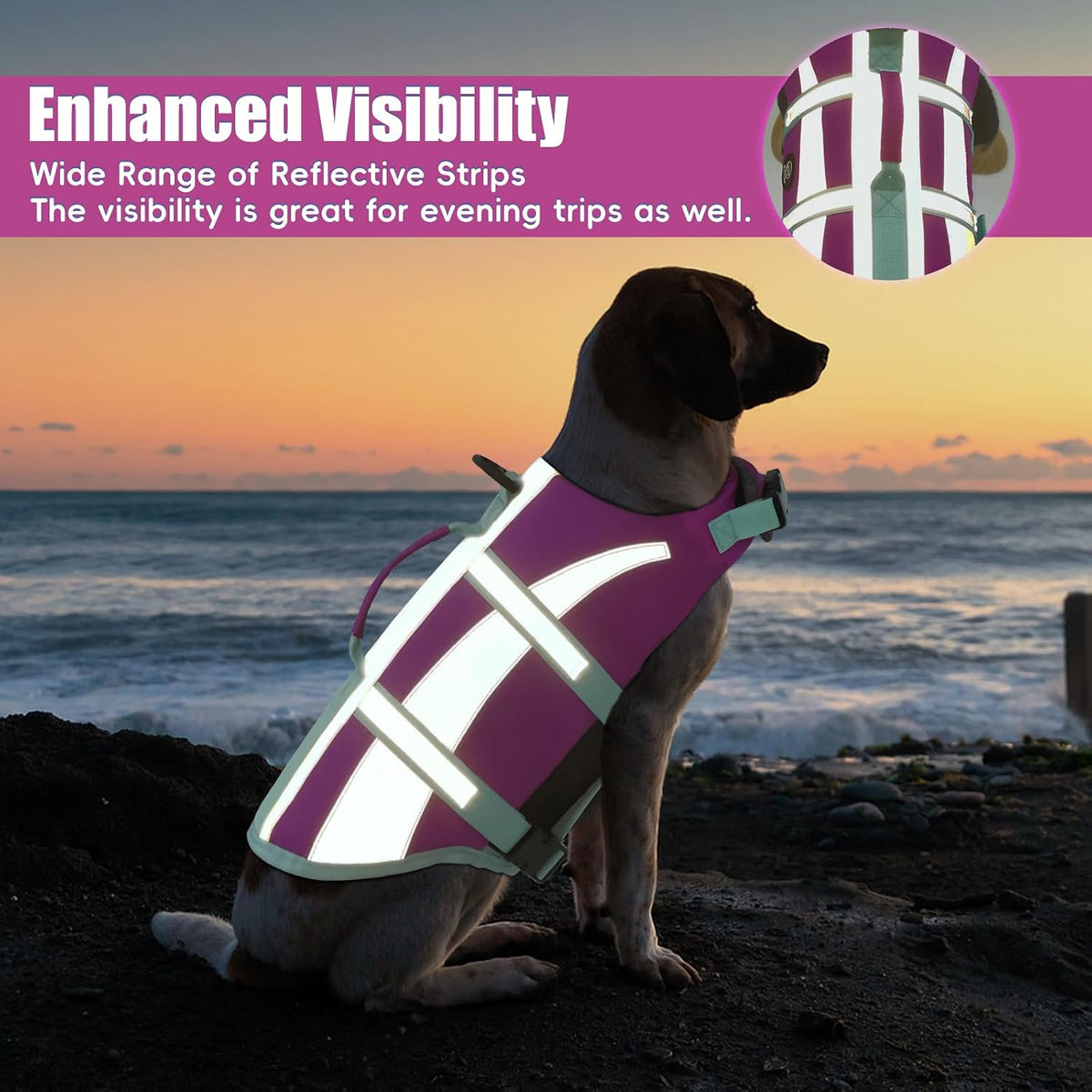Dog Water Vest, Bright Color Dog Life Jacket for Swimming Boating