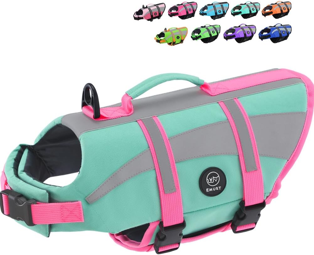 Dog Water Vest, Bright Color Dog Life Jacket for Swimming Boating