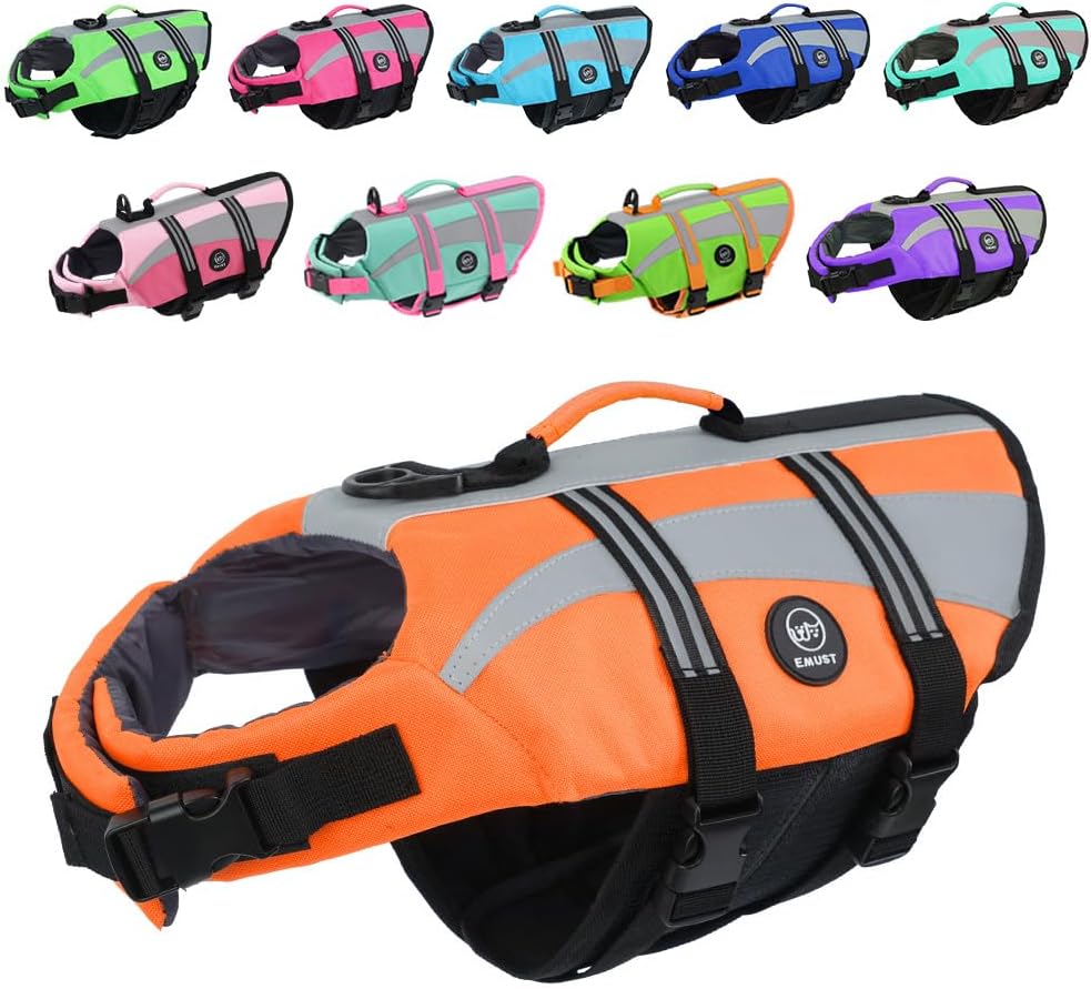 Dog Water Vest, Bright Color Dog Life Jacket for Swimming Boating