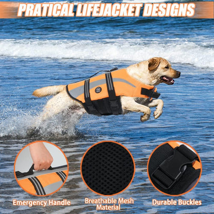 Dog Water Vest, Bright Color Dog Life Jacket for Swimming Boating