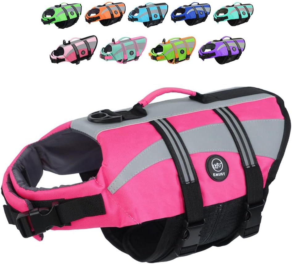 Dog Water Vest, Bright Color Dog Life Jacket for Swimming Boating