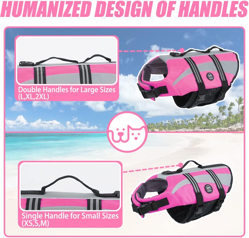 Dog Water Vest, Bright Color Dog Life Jacket for Swimming Boating