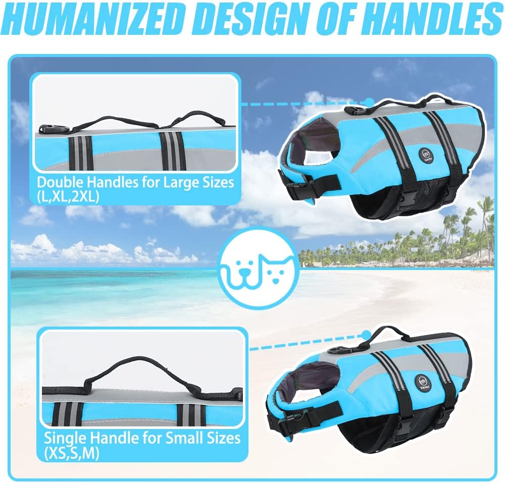 Dog Water Vest, Bright Color Dog Life Jacket for Swimming Boating