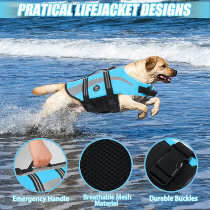 Dog Water Vest, Bright Color Dog Life Jacket for Swimming Boating