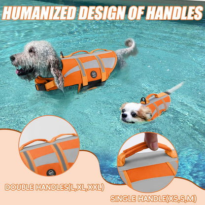 Dog Water Vest, Bright Color Dog Life Jacket for Swimming Boating
