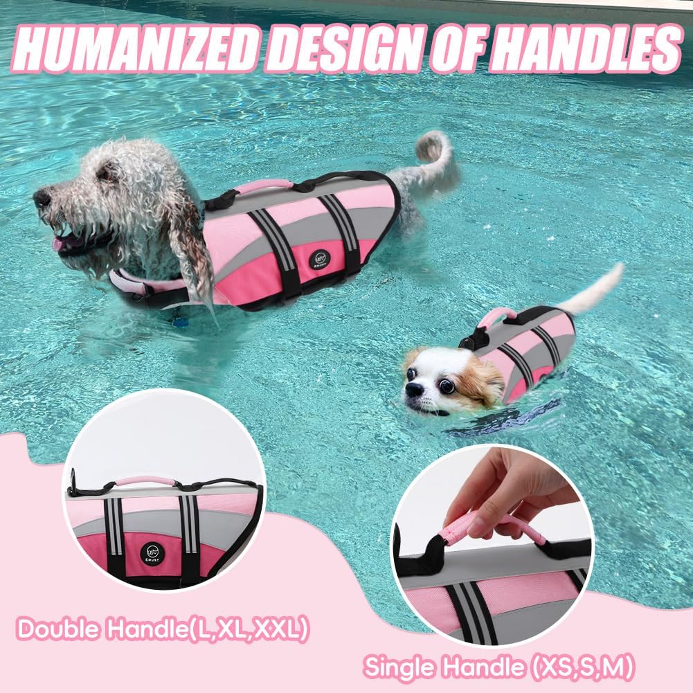Dog Water Vest, Bright Color Dog Life Jacket for Swimming Boating
