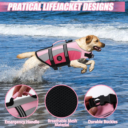 Dog Water Vest, Bright Color Dog Life Jacket for Swimming Boating