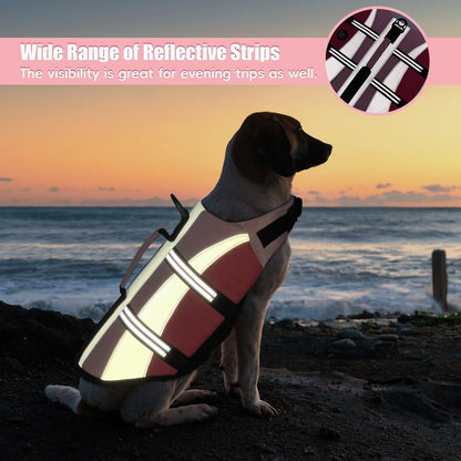 Dog Water Vest, Bright Color Dog Life Jacket for Swimming Boating