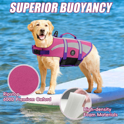 Dog Water Vest, Bright Color Dog Life Jacket for Swimming Boating