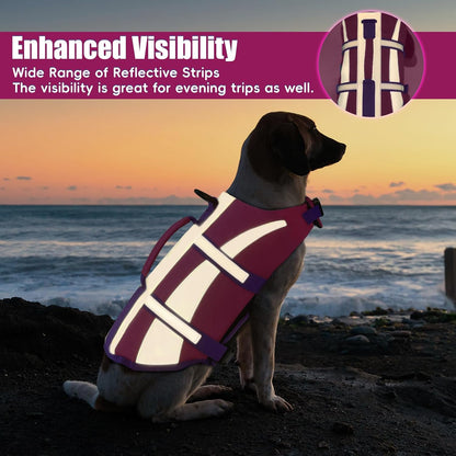 Dog Water Vest, Bright Color Dog Life Jacket for Swimming Boating