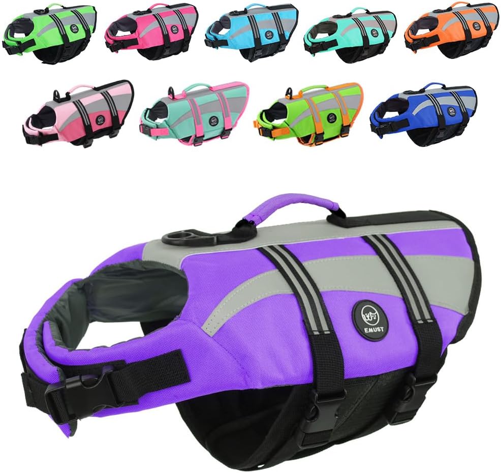 Dog Water Vest, Bright Color Dog Life Jacket for Swimming Boating