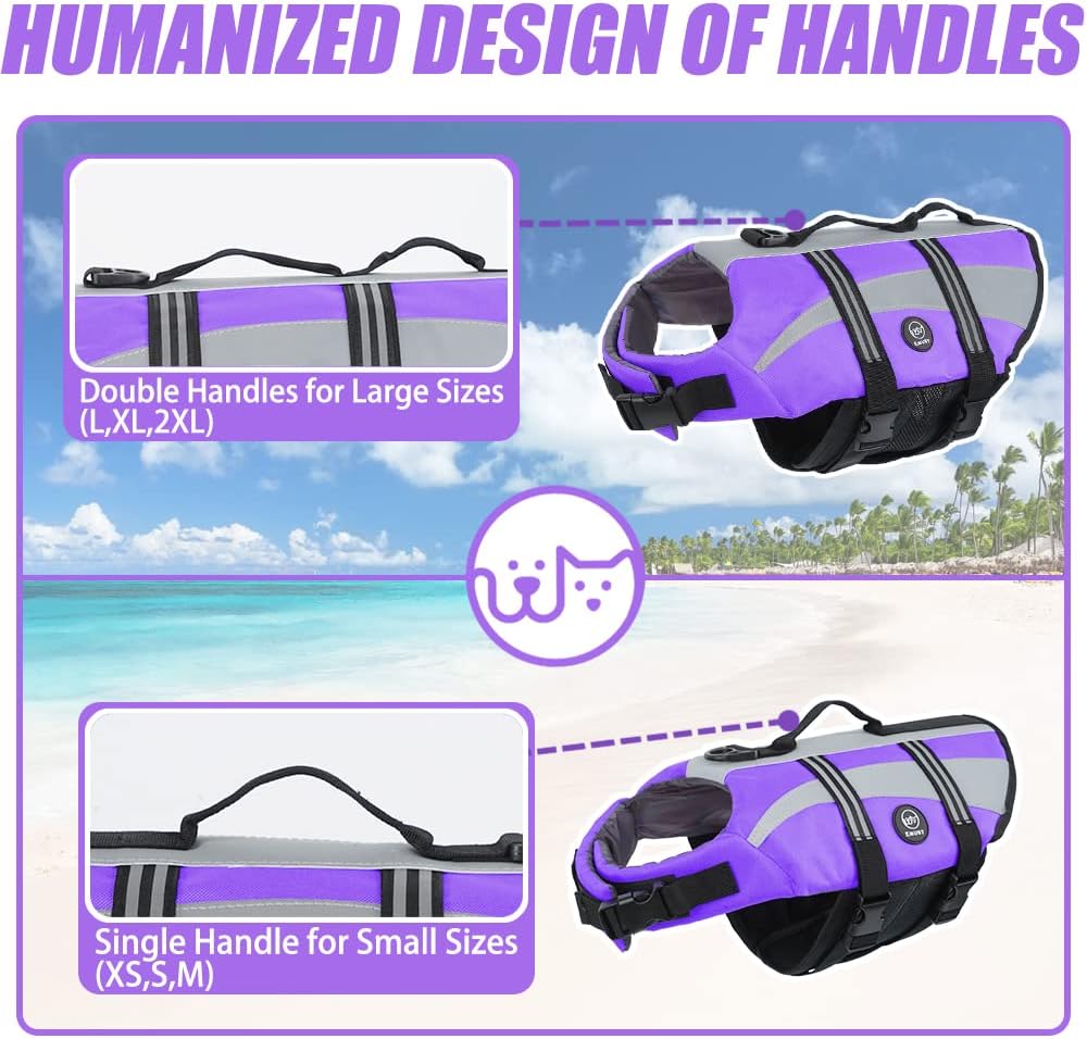 Dog Water Vest, Bright Color Dog Life Jacket for Swimming Boating