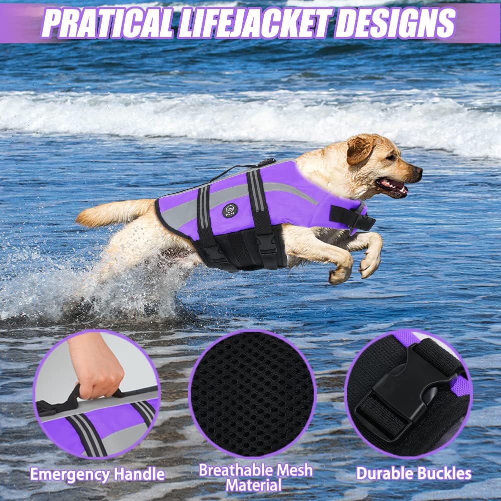 Dog Water Vest, Bright Color Dog Life Jacket for Swimming Boating
