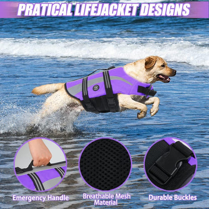 Dog Water Vest, Bright Color Dog Life Jacket for Swimming Boating