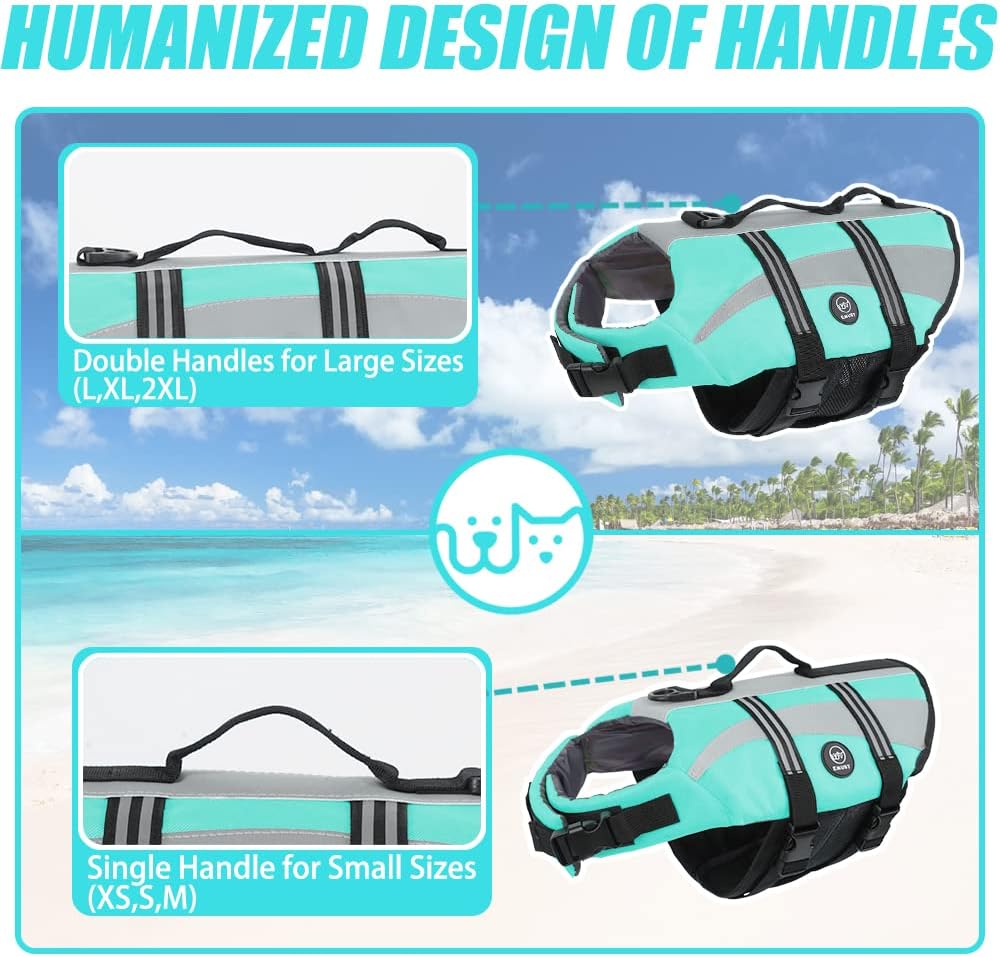 Dog Water Vest, Bright Color Dog Life Jacket for Swimming Boating