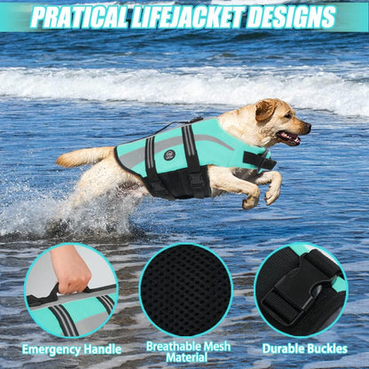 Dog Water Vest, Bright Color Dog Life Jacket for Swimming Boating