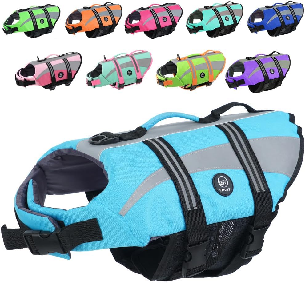 Dog Water Vest, Bright Color Dog Life Jacket for Swimming Boating