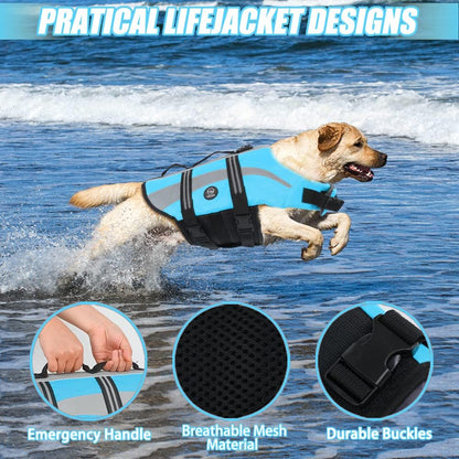 Dog Water Vest, Bright Color Dog Life Jacket for Swimming Boating