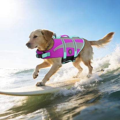 Dog Water Vest, Bright Color Dog Life Jacket for Swimming Boating