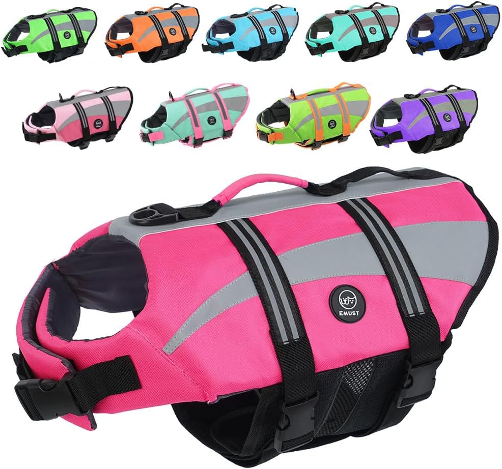 Dog Water Vest, Bright Color Dog Life Jacket for Swimming Boating