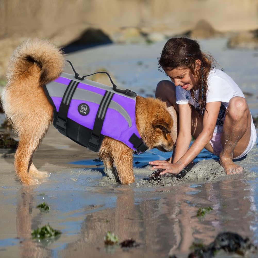 Dog Water Vest, Bright Color Dog Life Jacket for Swimming Boating