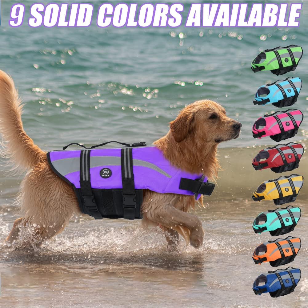 Dog Water Vest, Bright Color Dog Life Jacket for Swimming Boating