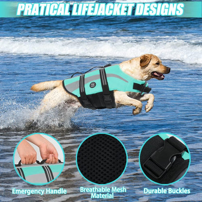 Dog Water Vest, Bright Color Dog Life Jacket for Swimming Boating
