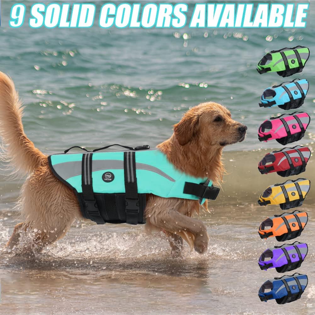 Dog Water Vest, Bright Color Dog Life Jacket for Swimming Boating