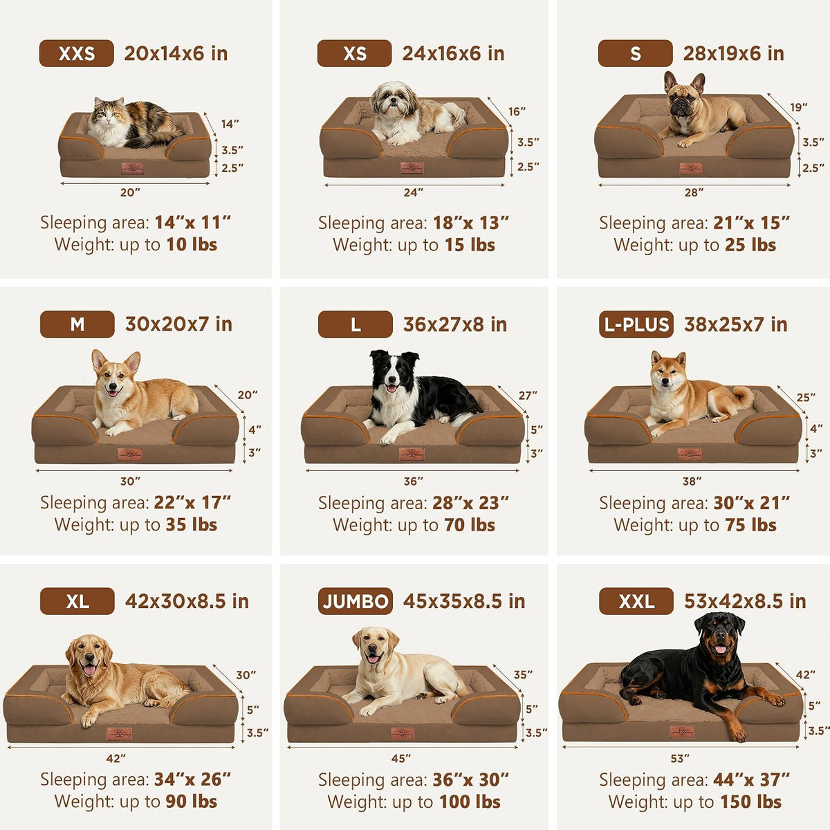 Waterproof Orthopedic Dog Bed for Extra Large Dogs | Supportive Egg Crate Foam XL Pet Bed with Removable Bolster, Dog Couch with Washable Cover & Non-Slip Bottom, 42x30 Inch - Colors B