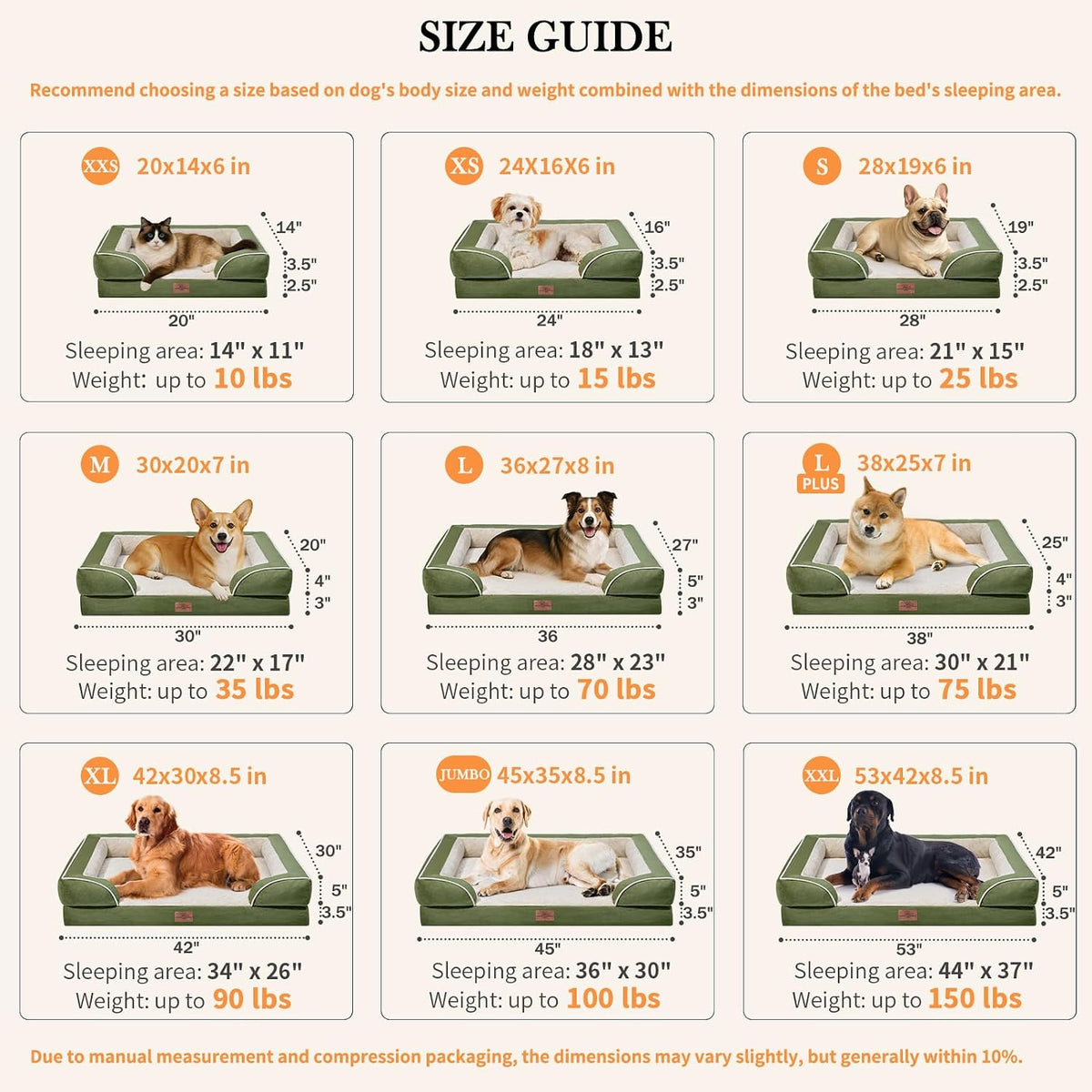 Waterproof Orthopedic Dog Bed for Extra Large Dogs | Supportive Egg Crate Foam XL Pet Bed with Removable Bolster, Dog Couch with Washable Cover & Non-Slip Bottom, 42x30 Inch - Colors B